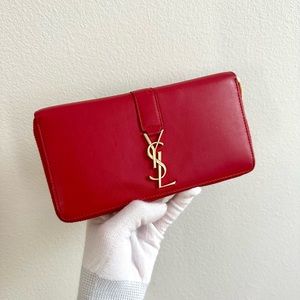 YSL red long wallet